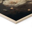 Cuadro de madera Flores blancas con polvo de oro - Treechild