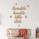 Refranero decoración mural habitación infantil - Twinkle twinkle little star - MDF naturaleza