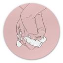 Wandcirkel Kubistika - Hand in Hand