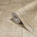 Non-woven tapet med geometrisk mønster, trekanter brun, beige grafik