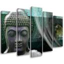 5 stykke lærredsprint, Zen Buddha turkis wellness