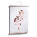 Plakat - Origami Flamingo - Kobberoptik