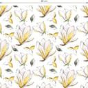 Tapet med mønster - illustrerede blomster - gul