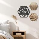 MDF - Decoración en madera - Flores en hexágono - Wildflower
