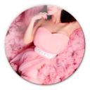 Glasschilderij Pink Dress - rond