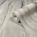 Papel pintado de tejido-no-tejido con textura gruesa y brillante de color gris y beige con aspecto de yeso