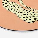 Billede Elegant gepard med solbriller - Oltmanns - rund – print på aluminium (Alu-Dibond)