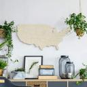 Decoración en madera chopo - Mapa USA con bordes de países