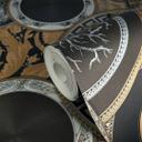 Versace ikke-vævet tapet Art De La Table Baroque Circles Medusa Meander Black Gold