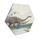 Hexagone - alu-Dibond Braun - Diplodocus