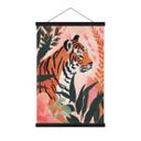 Póster de tela tigre en la jungla rosa - Treechild