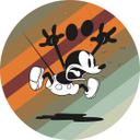 Selvklæbende non-woven tapet - Mickey Mouse up and away - 125 x 125 cm