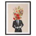 Póster hombre en traje con flores silvestres - Frida Floral Studio