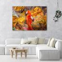 Canvasbillede, Flamingo guld dyr