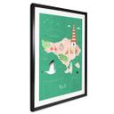 Plakat Kort over Bali - Rivers