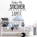 Wallsticker -  + Name Daddy's little Soldier