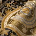 Versace design tapet i guld og sort non-woven tapet med blomstret medusa hoveder