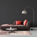 Papel pintado gráfico mandala negro plata - papel pintado estilo boho - papel pintado tejido-no tejido salón cocina