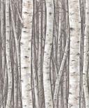 Papel pintado no tejido con bosques y hayas gris, marrón floral