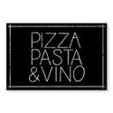 Akrylbillede Pizza Pasta & Vino sort