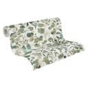 Papel pintado vegetal acuarela verde blanco - Papel no tejido con motivo de hojas - Papel pintado floral