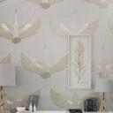 Grafisk tapet, non-woven tapet Kumano hvid, beige