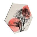Hexagon Alu-Dibond - Kubistika - Sun & Moon behind the trees