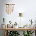 Tischleuchte Cosy, braun, 10 x 37 cm, Metall Beige Tischleuchte Outdoor