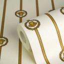 Versace ikke-vævet tapet I Love Baroque striber Medusa White Gold luksuriøst