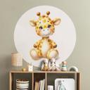Vinilo decorativo para habitación de bebé Pequeña Jirafa - Magnusson - Redondo