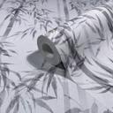 Papel pintado no tejido en blanco, gris hojas de bambú naturaleza floral 