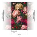 Mørkerødt, pink blomstertapet - nonwoven tapet til soveværelset - romantisk design