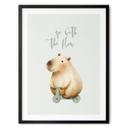 Børneplakat Capybara på rolle - Flow saying