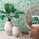 natur tapet hawaii grøn hvid - design blomstertapet