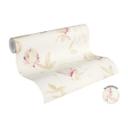 Designdschungel af Laura N. Fleecetapet Blomstertapet, beige, metallic, lilla