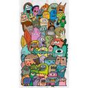 Tegneserietapet med farverige figurer - non-woven tapet tegneseriedesign - farverigt tapet