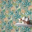 Blomstertapet, blomstertapet, Erismann Martinique turkis non-woven tapet