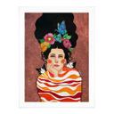 Póster mujer con corona de flores y gatos - Hülya