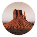 Klippeformation i Monument Valley - Hugonnard - Billede Rund – print på aluminium (Alu-Dibond)