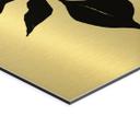 Geborsteld Alu-Dibond met goud-, zilver- & kopereffect - Zwarte bladertak - Treechild