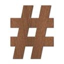 Lettres décoratives en bois placage acajou Hashtag