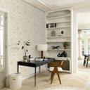 Blomstret og ikke-vævet tapet Paraiso beige