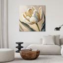Canvasbillede, Tulipanblomster malet beige