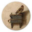 Fabritius Billede af træ - Guldfinken - Rund