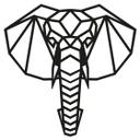 Muursticker Origami Olifant