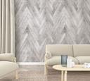 Grå sildebensmønster tapet med træ-effekt 2,70 x 1,59 m