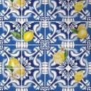 Azulejos Adhesivos Siciliana en azul con limones - lote de 12