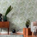 jungle tapet grøn hvid - non-woven tapet blomstret med blade