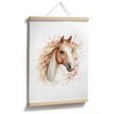 Póster Boho de caballos con delicadas flores | Romántico motivo de caballos para la habitación de lo