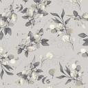 Blomstret akvareltapet taupe beige - Ikke-vævet tapet med blade - moderne naturmønster